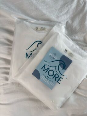 MORE Clo White Graphic Tee - Wave Logo